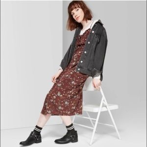 Spaghetti strap floral midi dress